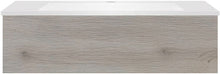 SOUS MEUBLE COFFEE 1 TIROIR 100 CHENE DECOR ARGENT+LAVABO EN MARBRE SYNTHETIQUE BLANC MAT