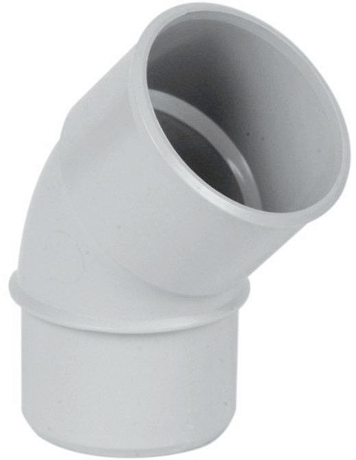 PVC elleboog Lichtgrijs rond 45° 80MM, raccords pp — SKU DESCO-139710