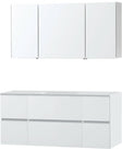Meubel Molto poederwit 140 1 lavabo Solid spiegelkast
