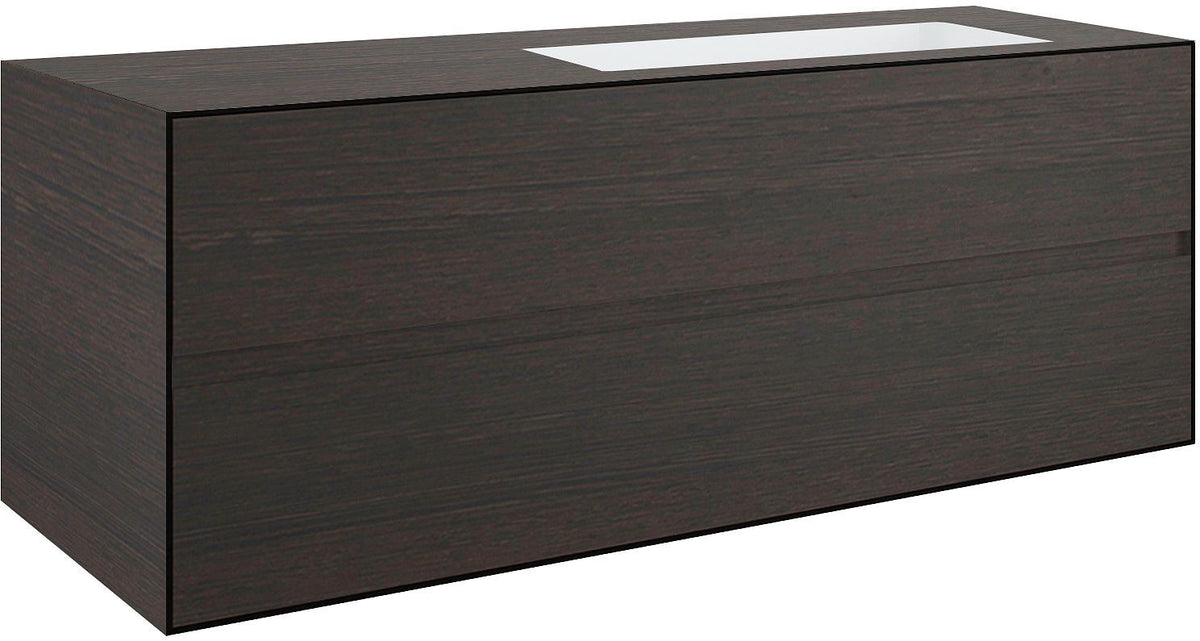 ONDERBOUW 2 LADES+ONDERBOUWLAVABO RECHTS TENSO 140 ZONDER KRAANGAT WENGE