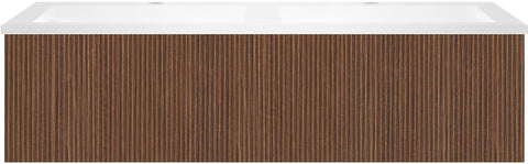 Onderbouw COFFEE 1 lade 120 duo notelaar Smartline + dubbele wastafel kunstmarmer wit