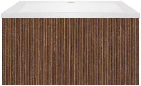 Onderbouw COFFEE 1 lade 60 notelaar Decor smartline+wastafel kunstmarmer mat wit