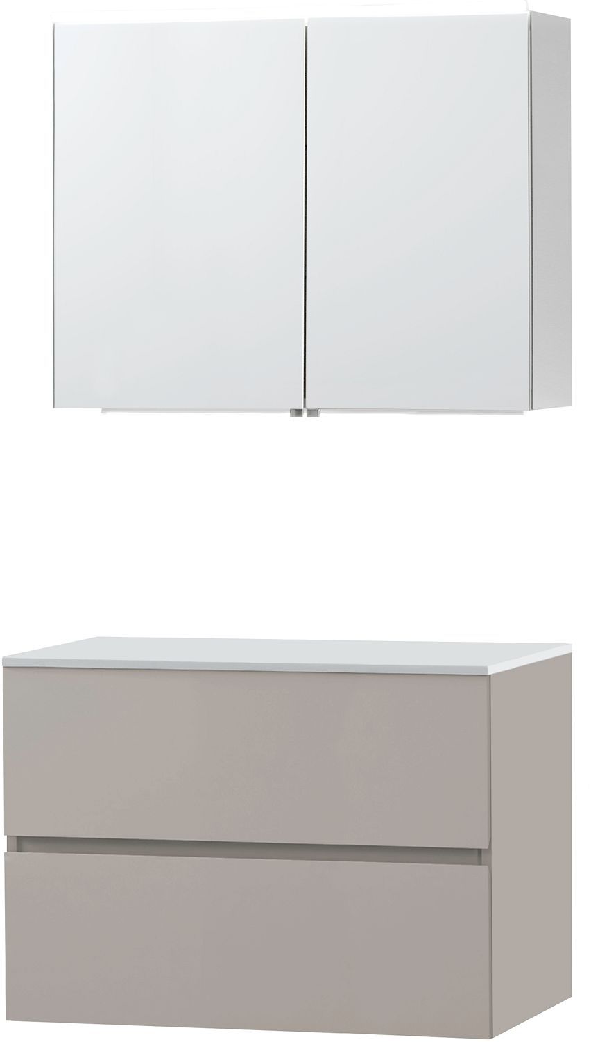 Meubel Molto poedergrijs 90 voor opbouwlavabo Solid spiegelkast