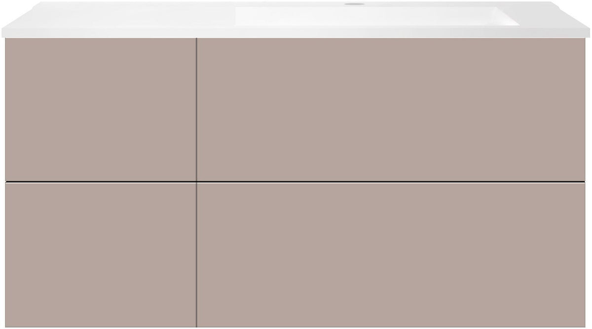 ONDERBOUW COFFEE 4 LADES 120 BASALTGRIJS MAT+WASTAFEL RECHTS KUNSTMARMER MAT WIT