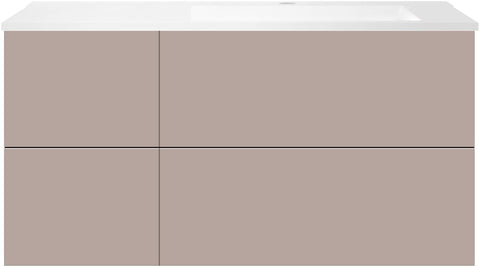 Onderbouw coffee 4 lades 120 basaltgrijs mat+wastafel rechts kunstmarmer mat wit, badkamermeubelen — SKU DESCO-192345