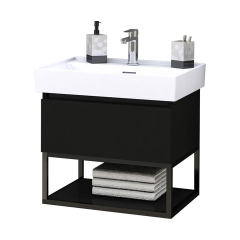 BELVIT Badkamermeubelset met 60 cm keramische wastafel opbouw- of wandmontage met overloop & kraangat inclusief SOVENA badkameronderkast - Wit, wastafelsets — SKU MB-19765-23292, EAN 5404029125280