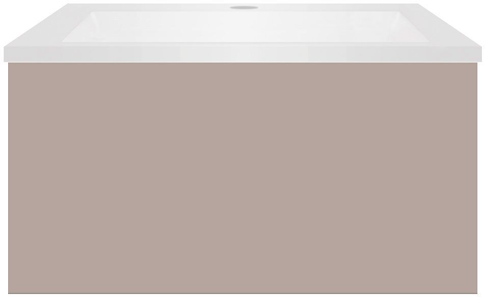 Onderbouw COFFEE 1 lade 60 mat basaltgrijs+wastafel kunstmarmer mat wit