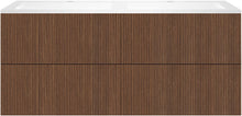 Onderbouw COFFEE 4 lades 140 duo notelaar smartline+dubbele wastafel kunstmarmer wit