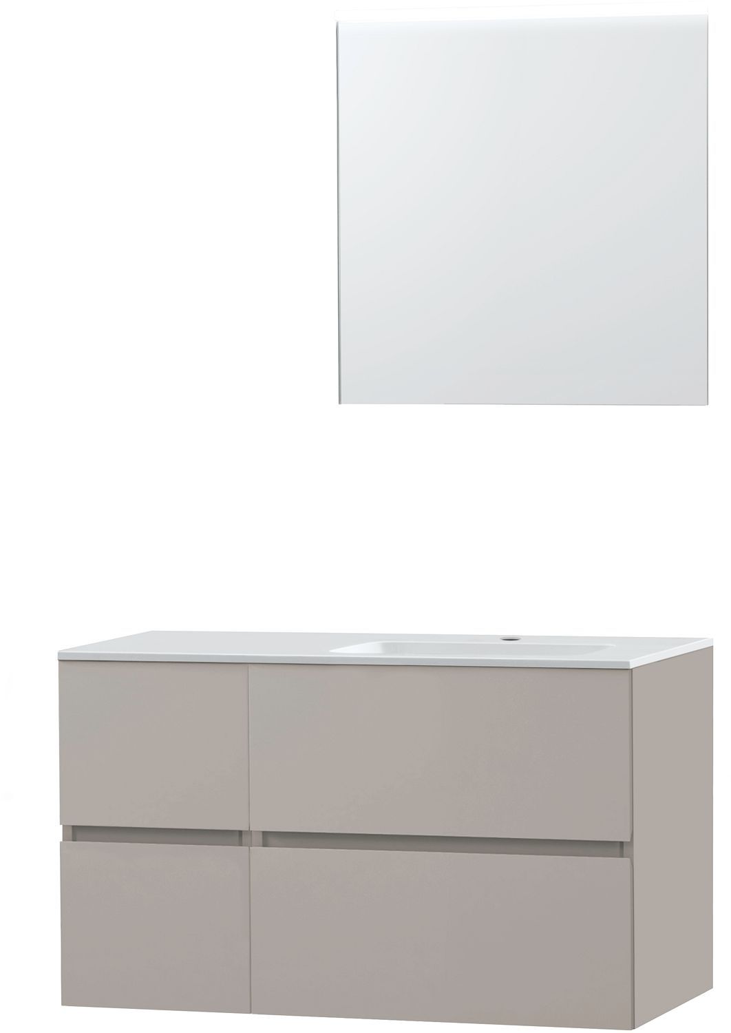 MEUBEL MOLTO POEDERGRIJS 105 RECHTS KUNSTMARMER SPIEGEL
