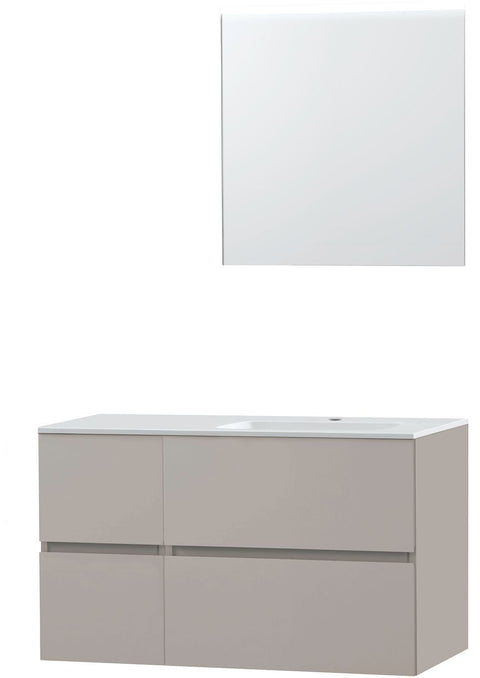 MEUBEL MOLTO POEDERGRIJS 105 RECHTS KUNSTMARMER SPIEGEL