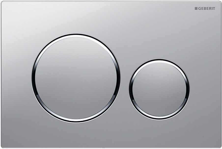 Duwplaat 2-TOETS SIGMA20 Geberit mat chroom met glanzend chroom designring easy-to-clean