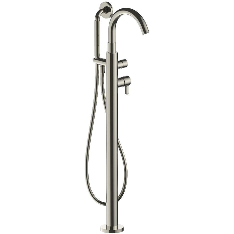 1GREEP Mengkraan bad vrij icona classic fantini+handdouche zonder inbouwdeel polished nickel pvd