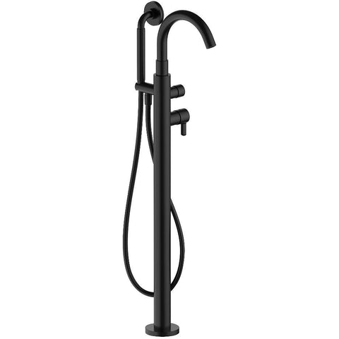 1GREEP MENGKRAAN BAD VRIJ ICONA CLASSIC FANTINI+HANDDOUCHE ZONDER INBOUWDEEL ZWART MAT