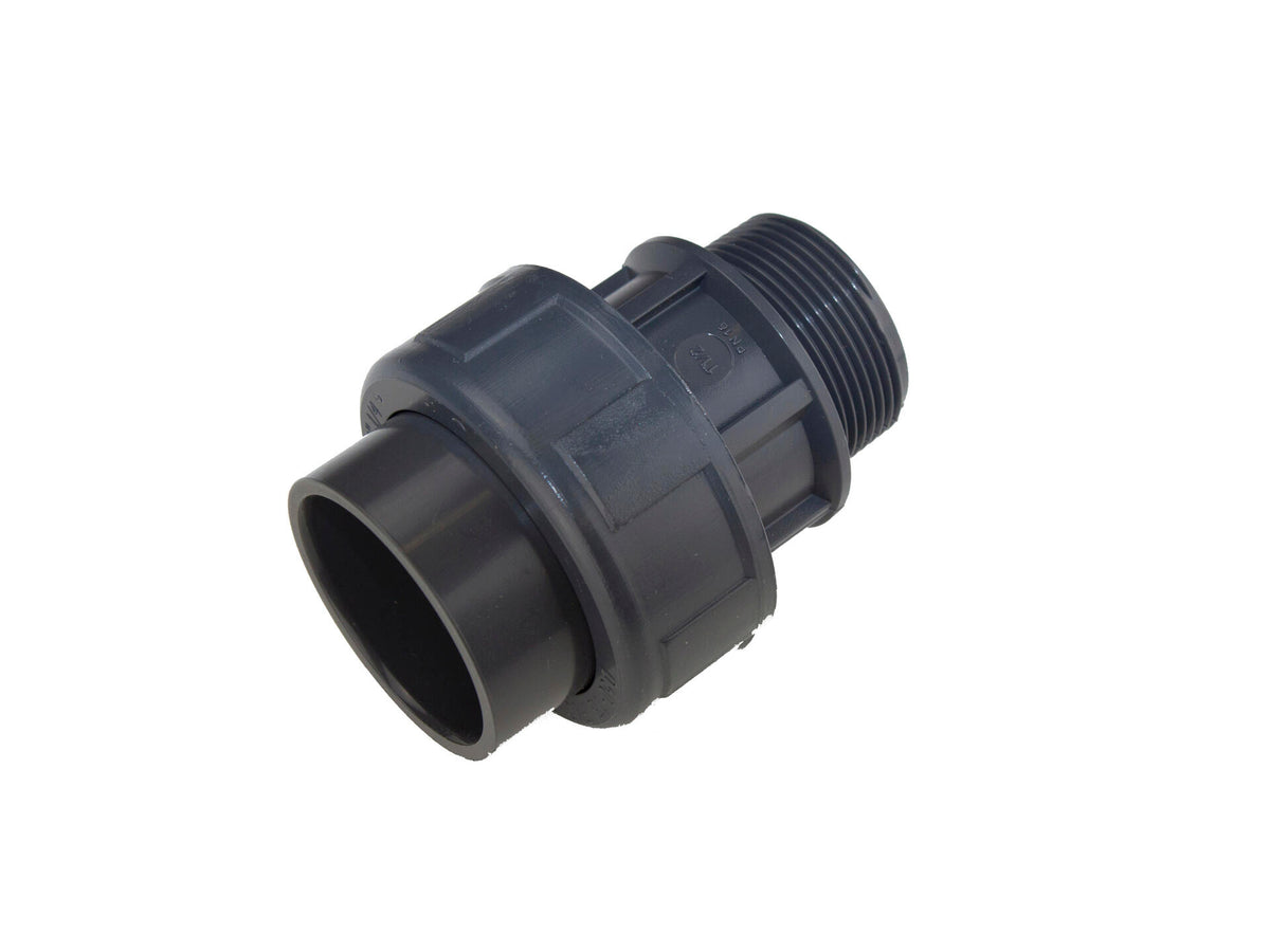 Astore 3-delige koppeling M 50mm x 1 1/2" PVC met O-ring