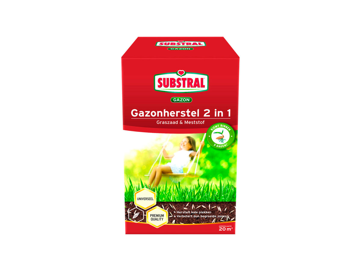 Substral 2-in-1 gazonherstel graszaad & meststof 20m² 1,13kg