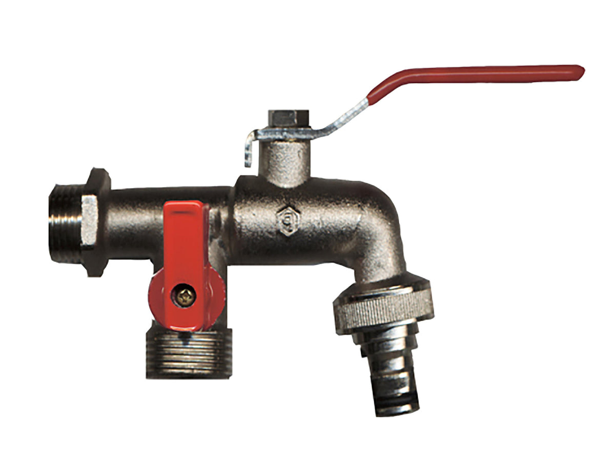 Saninstal Dubbeldienstkraan 1/2" met 2 uitgangen en kogel