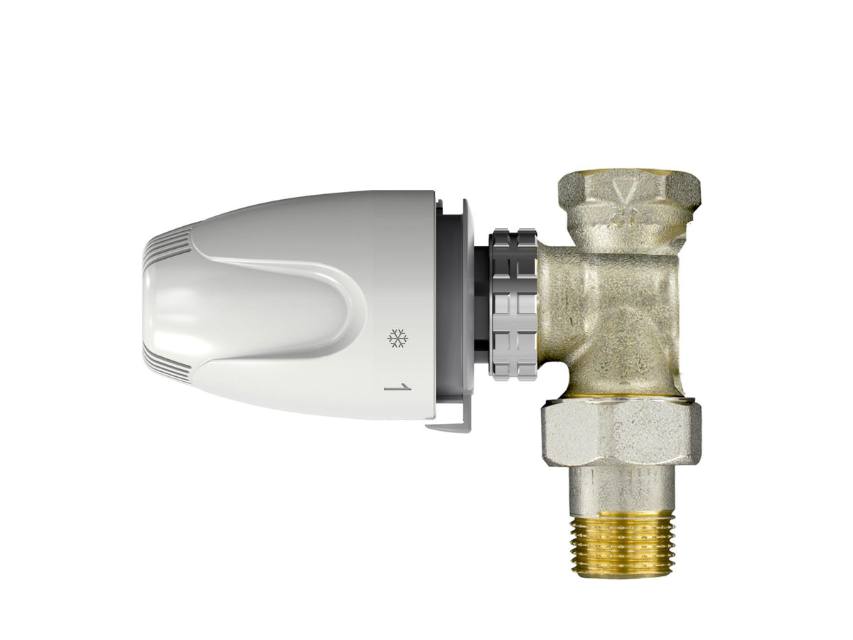 Saninstal thermostatische radiatorkraan recht 1/2" verchroomd