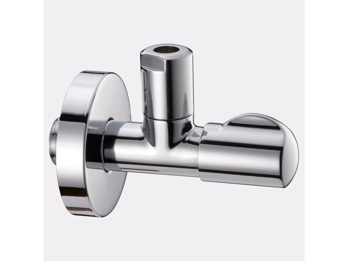 Saninstal Hoekstopkraan design 1/2" x 10mm verchroomd
