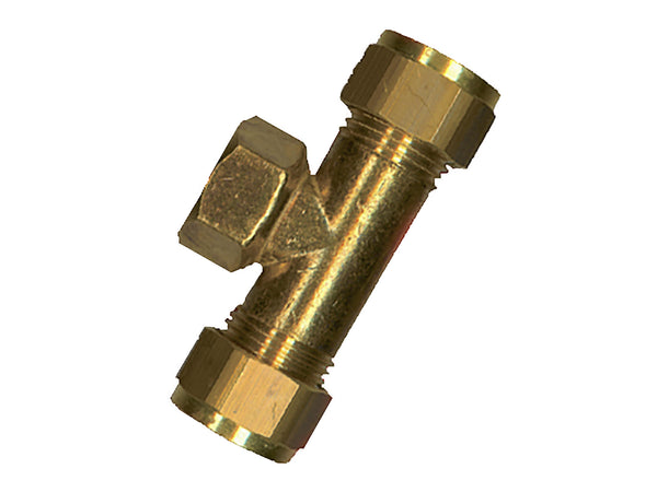 Saninstal T-stuk knelkoppeling 12mm x F 1/2" x 12mm messing