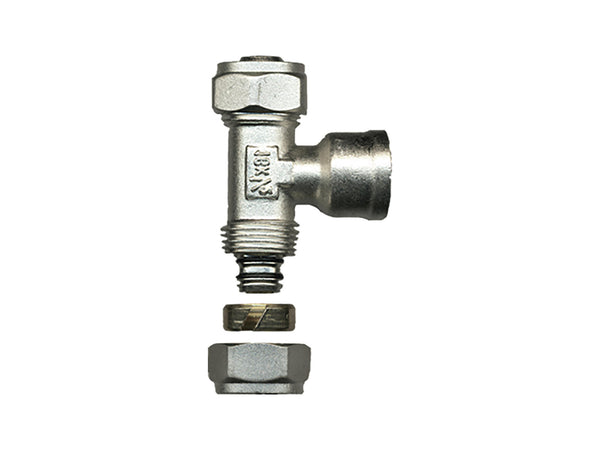 Saninstal T-stuk knelkoppeling 16mm x F 1/2" x 16mm