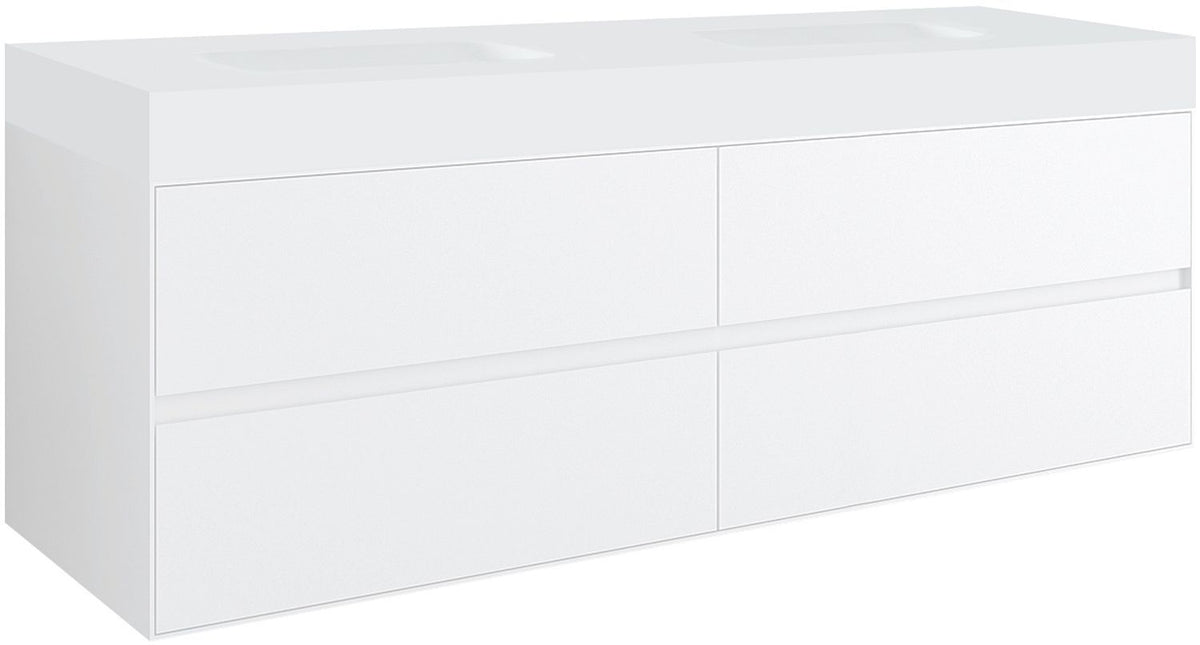 Onderbouw 4LADES voor tablet puro 2 lavabos tenso 160CM wit