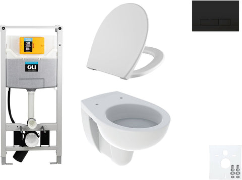 WALLFIX OLI HANGWC BASTIA D600 SOFTCLOSE + LIFT-OFF  GLAM MAT ZWART