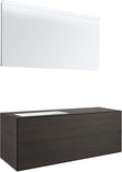 MEUBEL 2 LADES+MEUBELLAVABO LINKS TENSO 140 +KRAANGAT WENGE MET SPIEGEL
