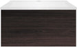 SOUS MEUBLE COFFEE 1 TIROIR 60 CHENE DECOR MOKKA+LAVABO BLANC