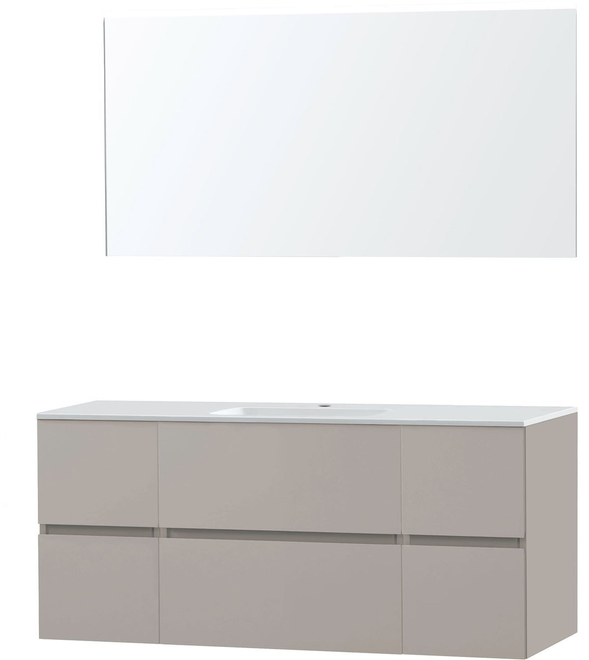 Meubel Molto poedergrijs 140 1 lavabo kunstmarmer spiegel