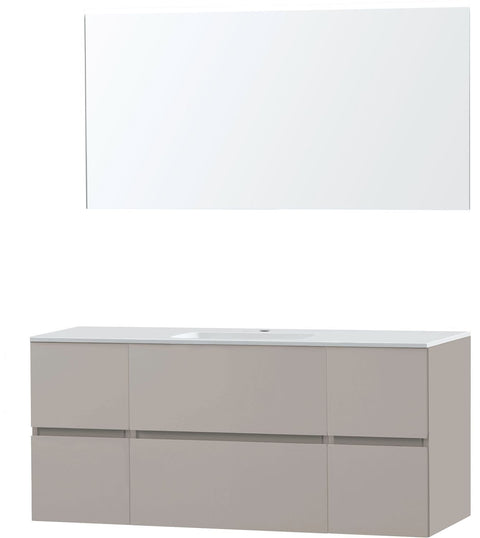 Meubel Molto poedergrijs 140 1 lavabo kunstmarmer spiegel