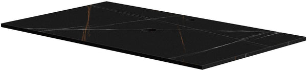 TABLET KERAMISCH MARMER PURO B90 H1,2 1AFVOERGAT/KRAANGAT BAMBOO BLACK
