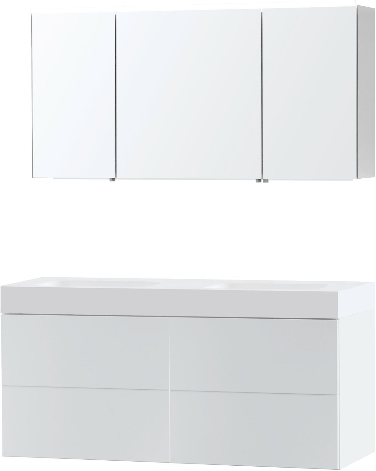 Meubel puro duo wit 140 Solid puro spiegelkast, badkamermeubelen — SKU DESCO-702418