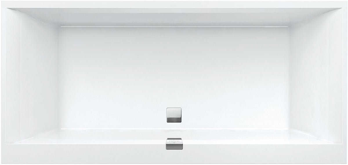 Bad quaryl Square Edge 12 VB 180X80 inclusief poten+automatische sluiting wit