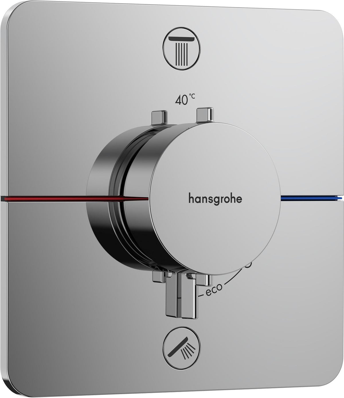Afwerkset THERMOSTAAT+2 stopkranen shower Select Comfort Q chroom
