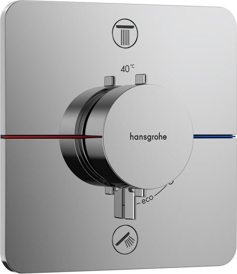 Afwerkset THERMOSTAAT+2 stopkranen shower Select Comfort Q chroom