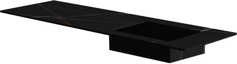 TABLET KERAMISCH MARMER PURO LAVABO S RECHTS B160 H1,2 ZONDER KRAANGAT BAMBOO BLACK