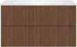 Onderbouw COFFEE 2 lades 100 notelaar smartline+wastafel kunstmarmer wit