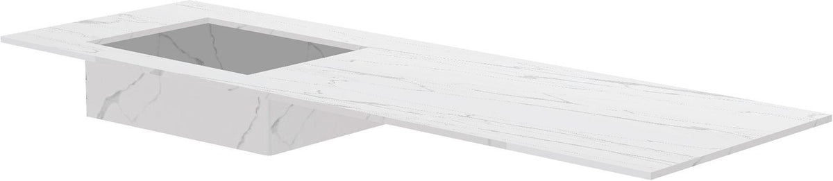 TABLET KERAMISCH MARMER PURO LAVABO S LINKS B160 H1,2 ZONDER KRAANGAT WHITE CALACATTA