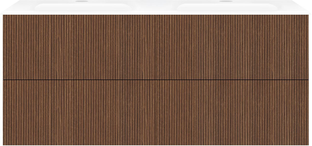 Onderbouw COFFEE 4 lades 140 notelaar smartline+wastafel porselein wit