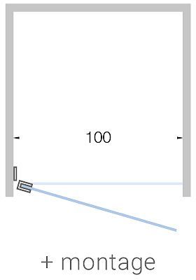 Draaideur nis close tot 100CM H200CM satijn-chroom met montage