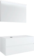 MEUBEL 2LADES+TABLET VOOR OPBOUWLAVABO LINKS TENSO 120CM ZONDER KRAANGAT WIT MET SPIEGEL