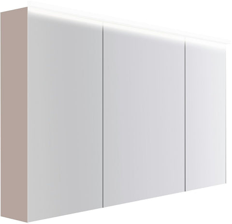 Spiegelkast COFFEE 3 deuren 1400MM 4250K basaltgrijs mat, badkamermeubelen — SKU DESCO-193094