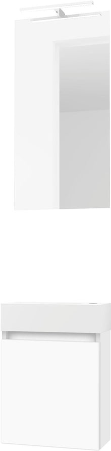 LAVE-MAINS FORM MINI PORCELAINE/ 1 PORT/MIROIR/LUMIERE LED BLANC