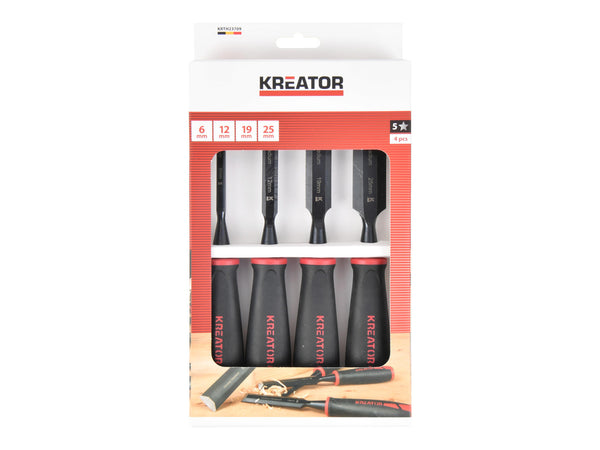 Kreator KRTH23709 houtbeitelset 6/12/19/25 mm 4-delig