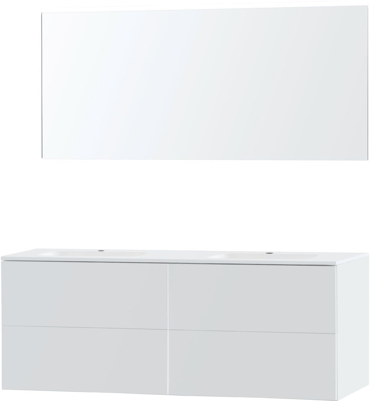 Meubel puro duo wit 160 kunstmarmer spiegel