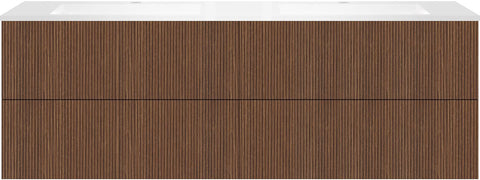 Onderbouw COFFEE 4 lades 180 duo notelaar Smartline +dubbele wastafel kunstmarmer wit
