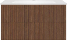 Onderbouw COFFEE 2 lades 100 notelaar smartline+wastafel kunstmarmer mat wit