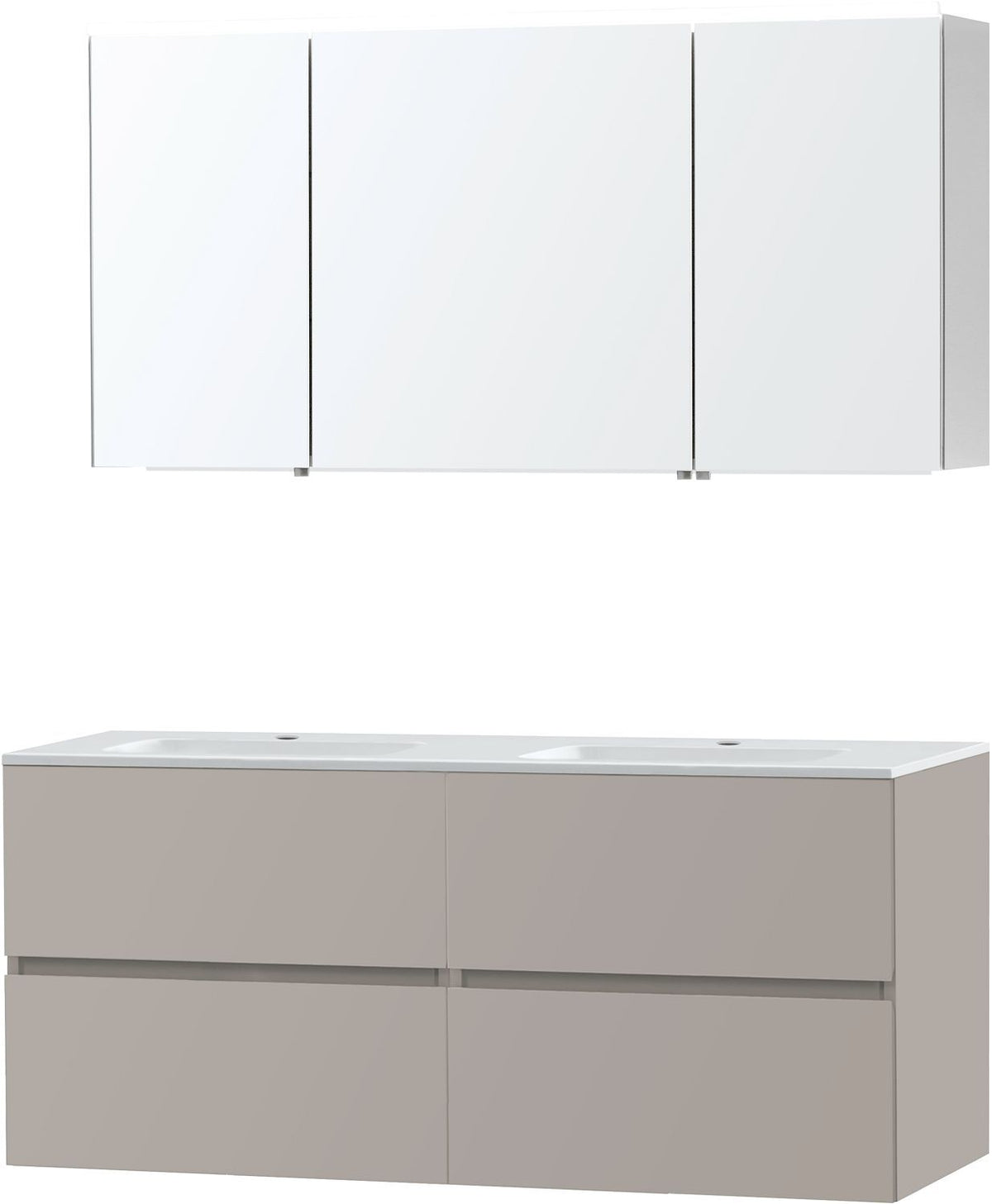 Meubel Molto poedergrijs 140 kunstmarmer spiegelkast, badkamermeubelen — SKU DESCO-701502