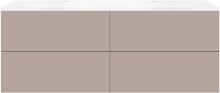 Onderbouw COFFEE 4 lades 160 duo basaltgrijs +dubbele wastafel mat wit