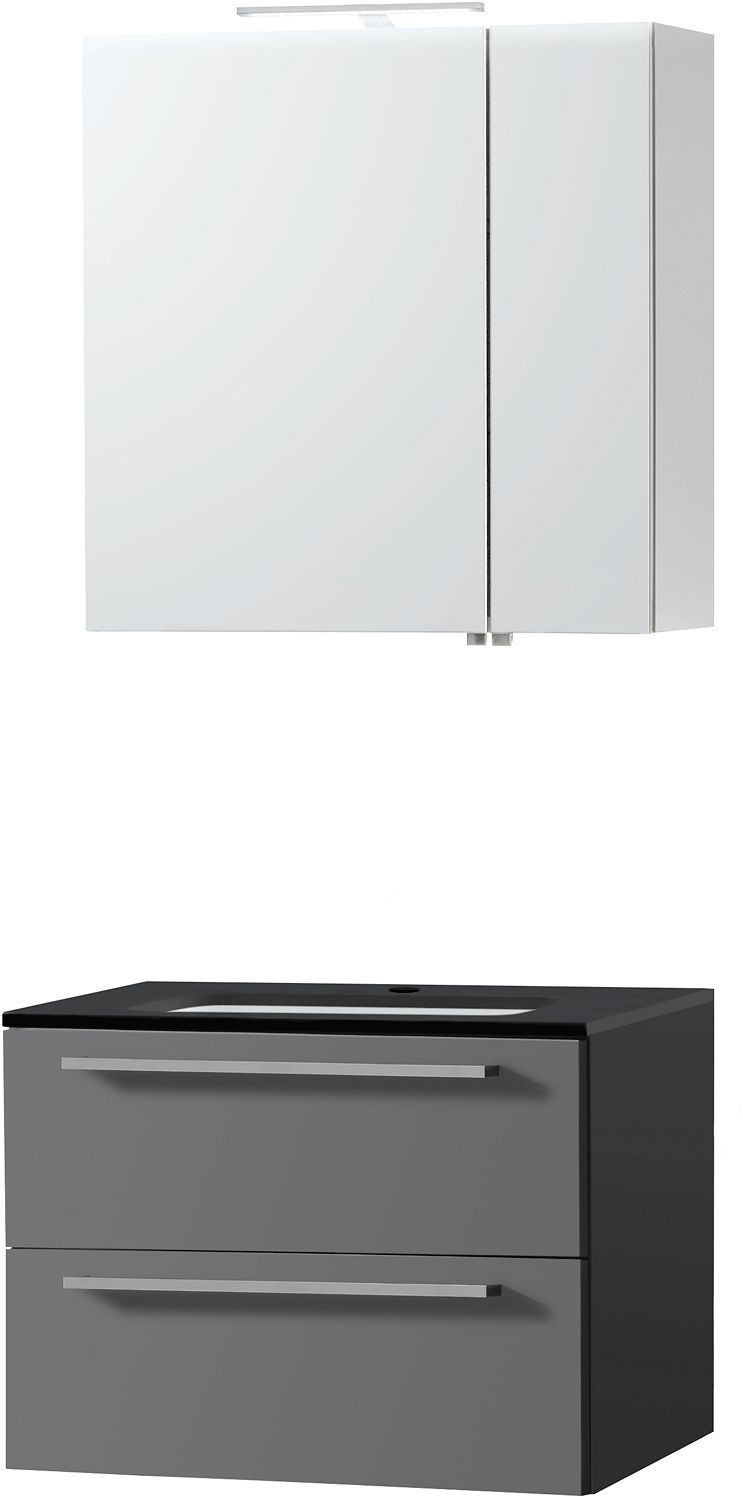 Meubel combo uni leisteen 70 bleu belge spiegelkast